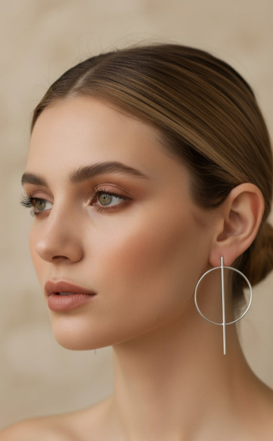 Chic Geometric Circle Dangle