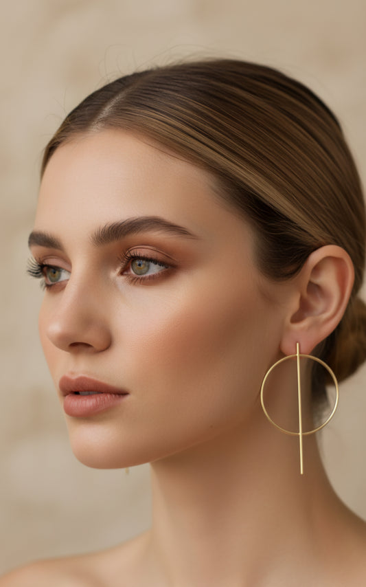 Chic Geometric Circle Dangle