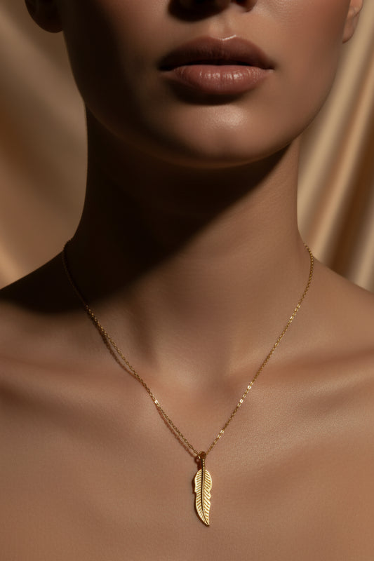 Golden Plume Necklace